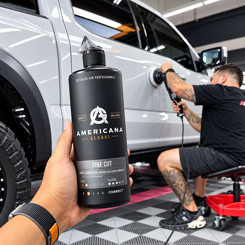 Americana Global Fine Cut polish used for automotive paint correction and polishing