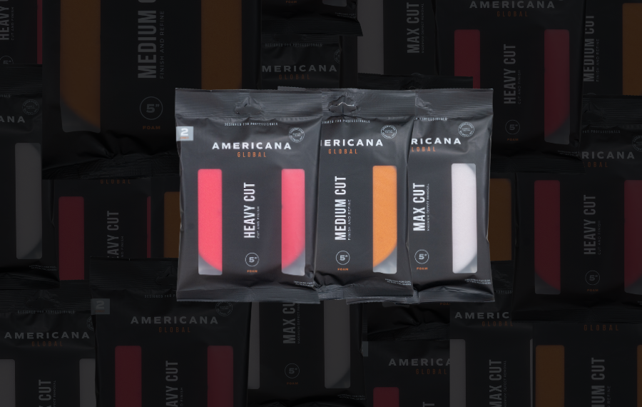 Americana Global Heavy Cut, Medium Cut and Max Cut polishing pad packs